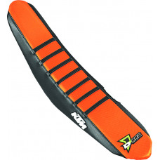 SEAT COVER BLACK/ORANGE W/RIBS