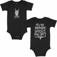 TRAINING WHEELS ONESIE BLACK 6 MONTH