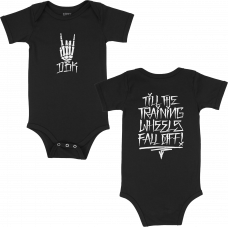 TRAINING WHEELS ONESIE BLACK 12 MONTH