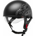 HH-65 HALF HELMET ROSE NAKED MATTE BLACK/SILVER XS