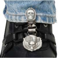 CLIPS FOR LACED BOOTS BONES/SKULL