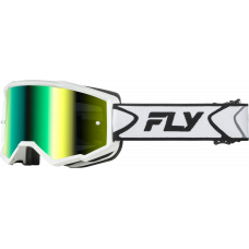 ZONE GOGGLE WHITE/BLACK W/ IRIDESCENT GRN MIRROR LENS