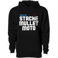 STACHE MULLET MOTO YTH HOODIE BLACK YL