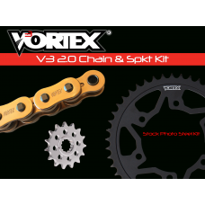 SPROCKET/CHAIN KIT STL/STL 16/43T SIL SX3 520-108L GLD