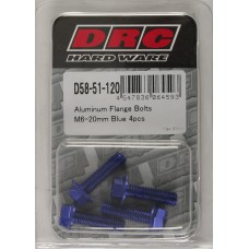 ALUMINUM FLANGE BOLTS BLUE M6X20MM 4/PK ALUMINUM FLANGE BOLTS BLUE M6X20MM 4/PK
