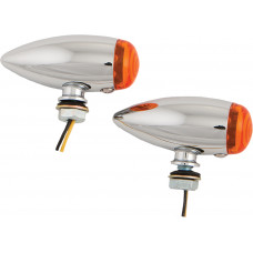 LED BULLET MARKER LIGHT CHROME W/AMBER LENS