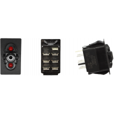 DASH SWITCH BODY DUAL ACC RED/RED