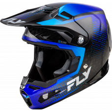 YTH FORMULA S CARBON PROTOCOL HELMET BLACK CARBON/BLUE YL