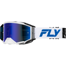 ZONE PRO GOGGLE WHITE/BLUE W/ DARK BLUE MIRROR/SMOKE LENS
