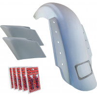 3-PIECE FENDER KIT DUAL OUTLET CHROME LICENSE FRAME/STRETCHED