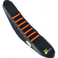 GRIPPER SEAT COVER BLACK W/ORANGE RIBS