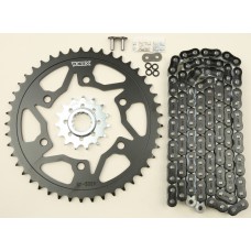 SPROCKET/CHAIN KIT STL/STL 15/45T SIL RX3 520-114L BLK