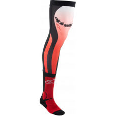 KNEE BRACE SOCKS BRIGHT RED/WHITE LG/2X