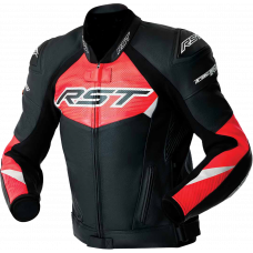TRACTECH EVO D3O JACKET BLK/FLO RED LEATHER 2X