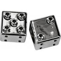 VALVE STEM CAPS CHROME DICE  PR